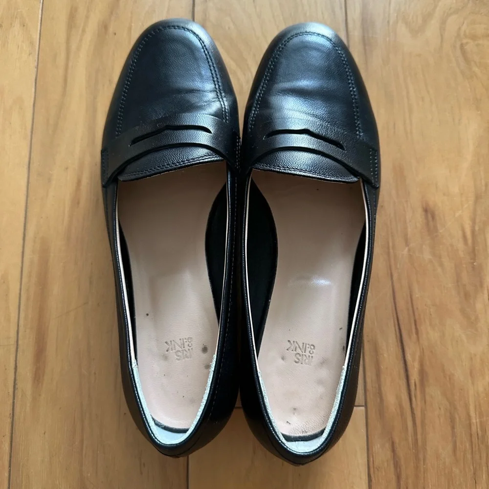 black leather iris & ink loafers